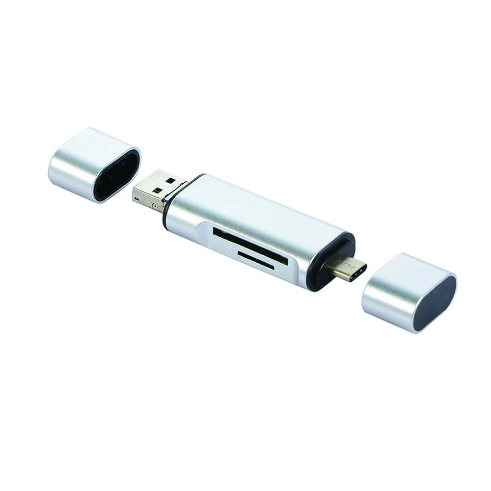 Cititor de card OTG 3in1, Compact, Aluminiu, Micro USB Combo, Type-C, USB Card Reader - Phuture®